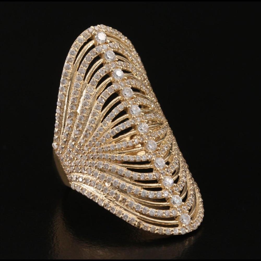 14k Cubic Zirconia Openwork Ring. Like New.